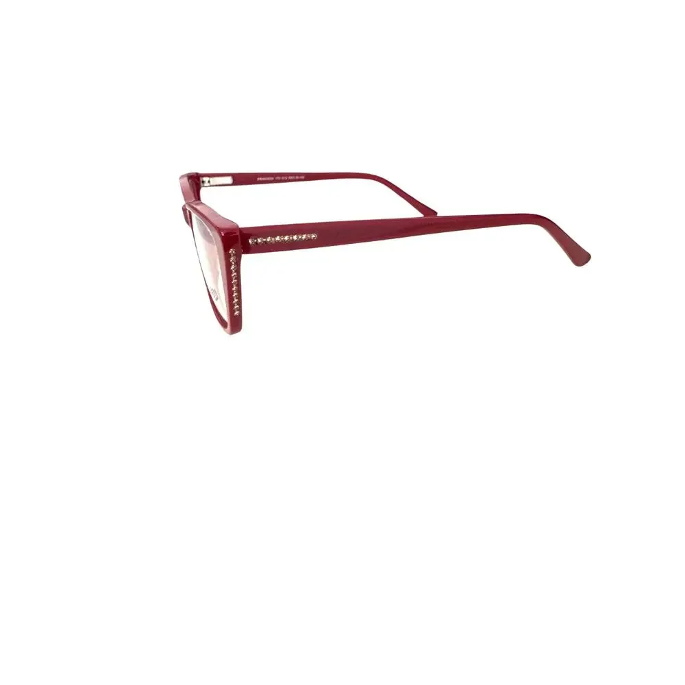 NEW Exces Princess 175 red rhinestone square chunky frame glasses